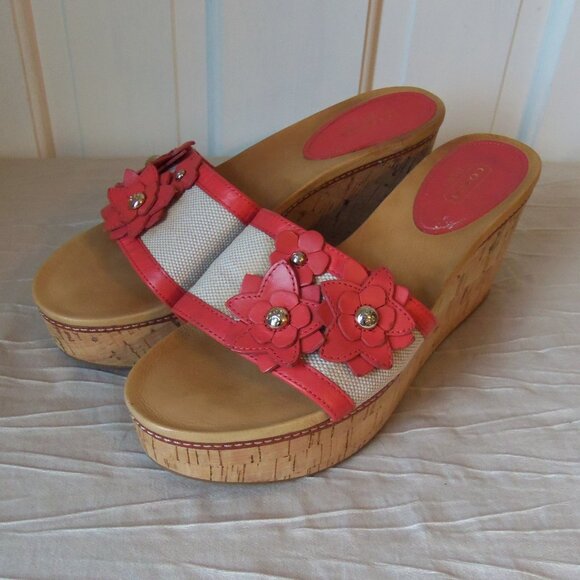 Coach Jesaca Platform Wedge Floral Slides Coras sz 10 - Picture 4 of 16